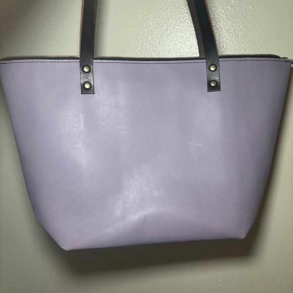 Portland Leather Goods Large Zip Tote in Lavender - Picture 2 of 6